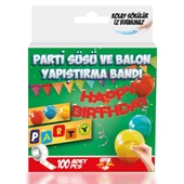 Parti Süsü ve Balon Yapıştırma Bandı Kolay Sökülür İz Bırakmaz Şeffaf 100AD - 4