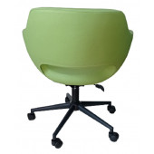 Bilgisayar Sandalyesi Çalışma Koltuğu Siyah Metal Ayaklı Yeşil Renk Suni Deri - 3