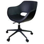 Bilgisayar Sandalyesi Çalışma Koltuğu Siyah Metal Ayaklı Siyah Renk Suni Deri thumbnail 4