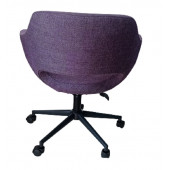 Bilgisayar Sandalyesi Çalışma Koltuğu Metal Ayaklı Mor Renk Keten Kumaş thumbnail 3