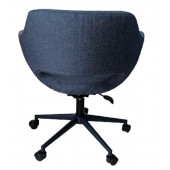 Bilgisayar Sandalyesi Çalışma Koltuğu Metal Ayaklı Lacivert Renk Keten Kumaş thumbnail 1