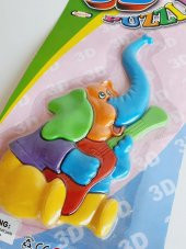 3D Eğitici Magnet Puzzle 23cm (Fil) - 3