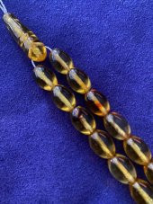 Doğal Kaya Damla Kehribar Tesbih 9x12,5mm 22 Gram - 4