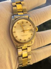 Rolex Oyster Perpetual Date 1505 Altın Çelik Kol Saati - 9