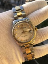 Rolex Oyster Perpetual Date 1505 Altın Çelik Kol Saati - 11
