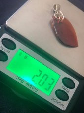 Doğal Kaya Damla Kehribar Kolye Ucu Gümüş Aparatlı 2,03 Gram - 1