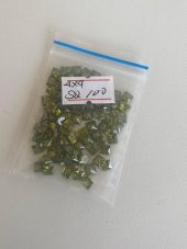 Prenses Kesim Sentetik Taş 4x4mm 100 Adet Zeytin Yeşili - 2