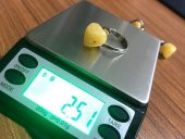 DOĞAL KAYA DAMLA KEHRİBAR TAŞLI OTANTİK GÜMÜŞ YÜZÜK 2,51 Gram - 1