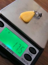 Doğal Kaya Damla Kehribar Kolye Ucu Gümüş Aparatlı 0,85-2 Gram (Model 2) - 4