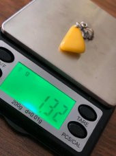 Doğal Kaya Damla Kehribar Kolye Ucu Gümüş Aparatlı 0,85-2 Gram (Model 2) - 5
