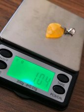 Doğal Kaya Damla Kehribar Kolye Ucu Gümüş Aparatlı 0,85-2 Gram (Model 2) - 6