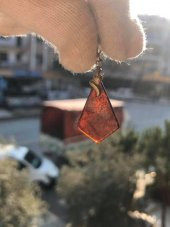 Doğal Kaya Kehribar Kolye Ucu Gümüş Aparatlı 0,4-2 Gram (Model 5) - 4