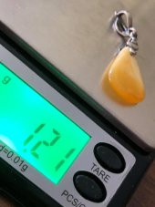 Doğal Kaya Damla Kehribar Kolye Ucu Gümüş Aparatlı 0,5-2 Gram (Model 6) - 6