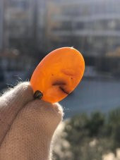 Doğal Kaya Damla Kehribar Kolye Ucu Gümüş Aparatlı 0,85-2 Gram (Model 3) - 10