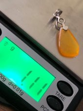 Doğal Kaya Damla Kehribar Kolye Ucu Gümüş Aparatlı 0,5-2 Gram (Model 6) - 8