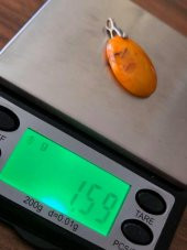 Doğal Kaya Damla Kehribar Kolye Ucu Gümüş Aparatlı 0,85-2 Gram (Model 3) - 11