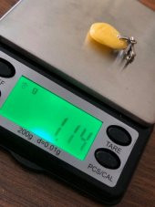 Doğal Kaya Damla Kehribar Kolye Ucu Gümüş Aparatlı 0,85-2 Gram (Model 2) - 8