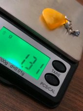 Doğal Kaya Damla Kehribar Kolye Ucu Gümüş Aparatlı 0,85-2 Gram (Model 2) - 9