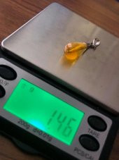 Doğal Kaya Damla Kehribar Silindirik Kolye Ucu Gümüş Aparatlı 1-2 Gram (Model 4) - 6