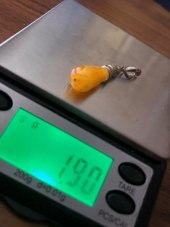 Doğal Kaya Damla Kehribar Silindirik Kolye Ucu Gümüş Aparatlı 1-2 Gram (Model 4) - 7
