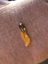 Doğal Kaya Damla Kehribar Kolye Ucu Gümüş Aparatlı 0,5-2 Gram (Model 6) - 11