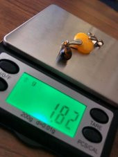 Doğal Kaya Damla Kehribar Silindirik Kolye Ucu Gümüş Aparatlı 1-2 Gram (Model 4) - 12