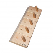 Barış Dizayn Doğal ahşap Tekli askılık çok amaçlı dolap duvar askısı (5li set) - 1