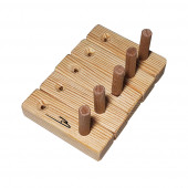 Barış Dizayn Doğal ahşap Tekli mini askılık çok amaçlı dolap duvar askısı (5li set) - 1
