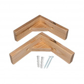 Barış Dizayn Doğal Ahşap Duvar Raf Ayağı 11x11cm Dayanıklı 90 Derece (2li set) - 1