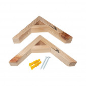 Barış Dizayn Doğal Ahşap Duvar Raf Ayağı 16x16cm Dayanıklı 90 Derece (2li set) - 1