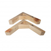 Barış Dizayn Doğal Ahşap Duvar Raf Ayağı 16x16cm Dayanıklı 90 Derece (2li set) - 2