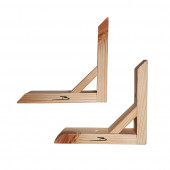 Barış Dizayn Doğal Ahşap Duvar Raf Ayağı 16x16cm Dayanıklı 90 Derece (2li set) - 3