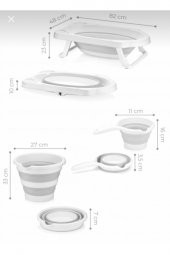 Fileli Gri Katlanır Banyo Seti - 1