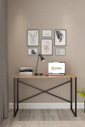 Metal Çalışma Masası Atlantik Çam Ofis Laptop Bilgisayar Masası 60x90 - 1