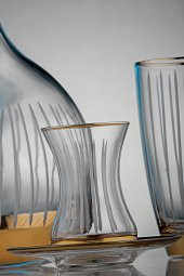 Kcd Natür Altın 6 Kişilik 12 Parça Çay Bardak Seti thumbnail 1