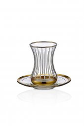 Kcd Natür Altın 6 Kişilik 12 Parça Çay Bardak Seti thumbnail 2