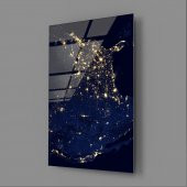 Nasa Uydu Görüntüsü Gece Işıkları Cam Tablo thumbnail 1