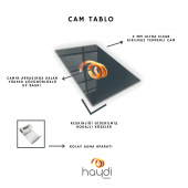 Mavi Fırtına Dalgaları Soyut Sanat Cam Tablo - 3