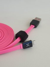 The Kase Lightning Şarj Data Kablosu 3mt Pembe - 5
