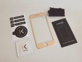The Kase iPhone 6/7/8 Uyumlu Metal Kenarlı Cam Koruyucu Gold - 2