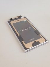 The Kase iPhone 6/7/8 Uyumlu Metal Kenarlı Cam Koruyucu Gold - 6