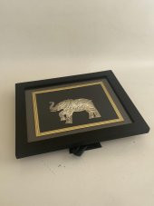 El İşçilikli Telkari Fil Tablo 33x28 cm - 2