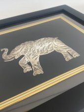 El İşçilikli Telkari Fil Tablo 33x28 cm - 4