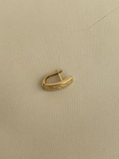 İşlemeli 18 Ayar Altın Küpe (Tek) 0,90 Gram - 3