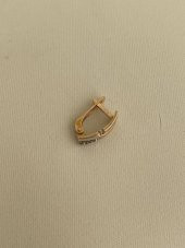 Taş İşlemeli 14 Ayar Altın Küpe (Tek) 0,85 Gram - 3