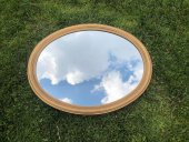 Vintage Oyma Desenli Plastik Çerçeveli Oval Ayna 77x63 cm - 1