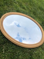 Vintage Oyma Desenli Plastik Çerçeveli Oval Ayna 77x63 cm - 6