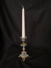 Çift Renkli Alevli Şamdan Mumu 20 cm (Beyaz) - 3