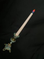 Çift Renkli Alevli Şamdan Mumu 20 cm (Pembe) - 1