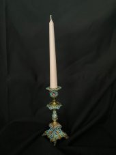 Çift Renkli Alevli Şamdan Mumu 20 cm (Pembe) - 2